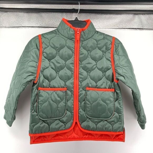 Free Assembly Girl’s Duck Green Lightweight Quilted Full Zip Jacket Medium 7/8 - Picture 2 of 15